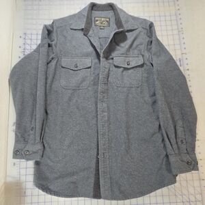Grizzly Mountain Mens Long Sleeve Chamois Flannel GRAY Button Up Shirt M